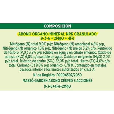 Sac adob gespa 5 accions 5+1 Kg.