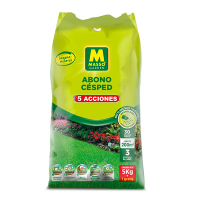 Saco abono césped 5 acciones 5+1 Kg.