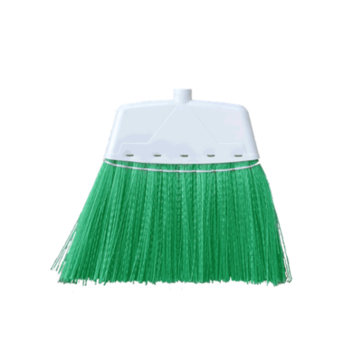 Escoba via-plast verde con mango de madera