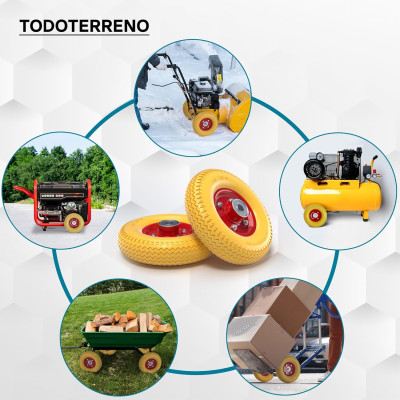 Rueda carretilla antipinchazos con eje