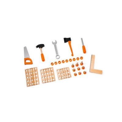 Banc de treball amb eines de fusta per a nens