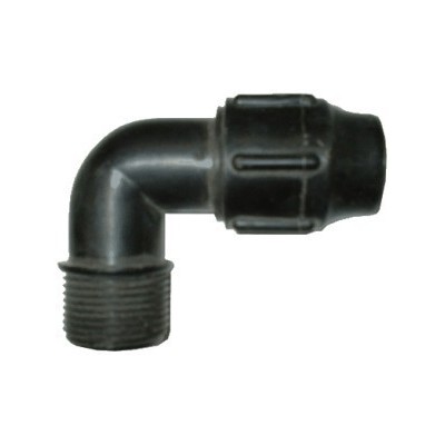 Codo 1/2"M, LOCK a tubo de PE 16 (ext.)