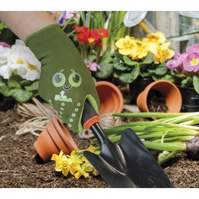 Guantes infantiles jardinería nylón/látex verde T8 JUBA